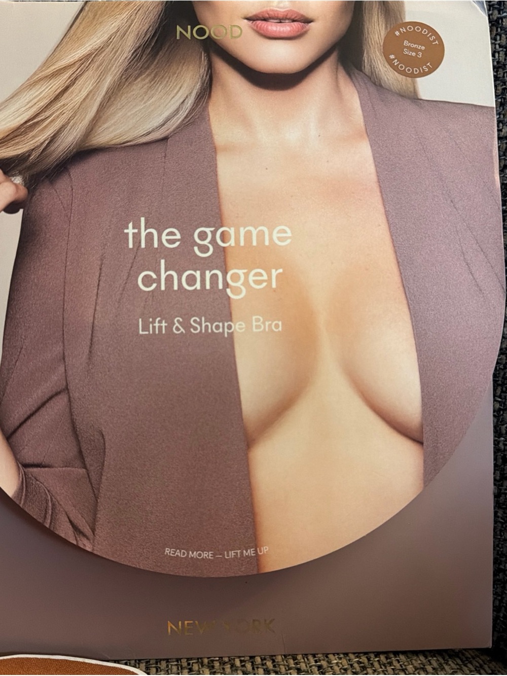 NOOD adhesive bra Size 3 NIB